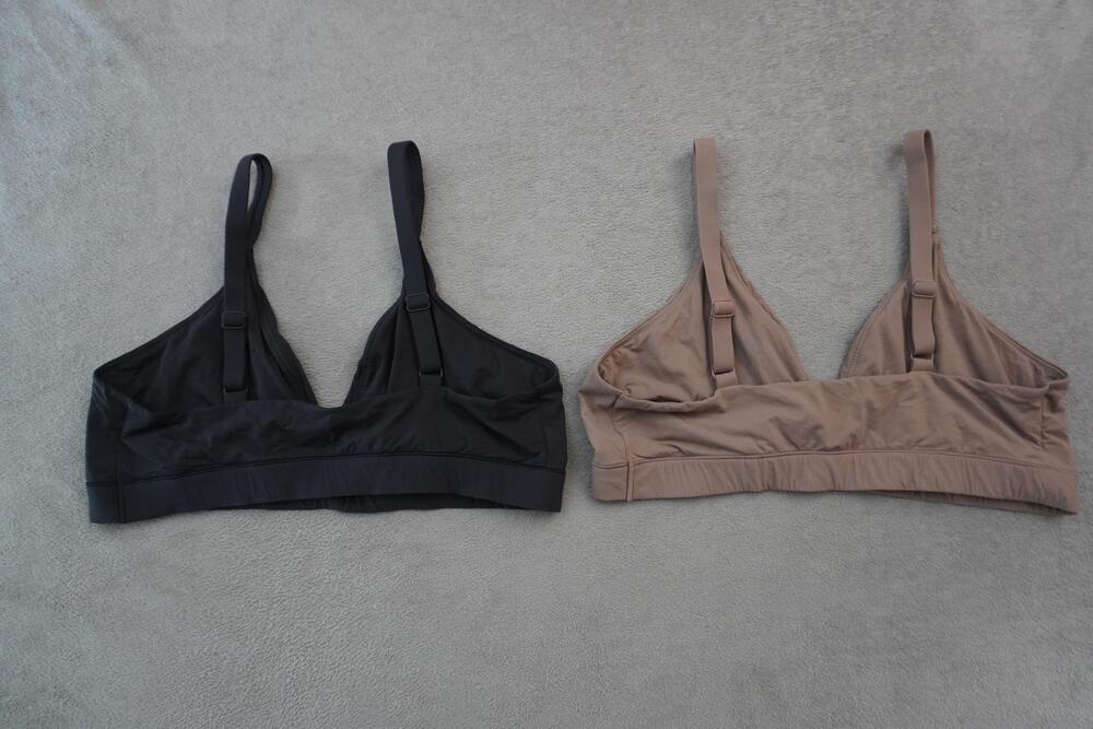 Skims Bralette Bras Womens 3X Black Tan Wireless V Neck Stretch 2 Bra Set Comfy
